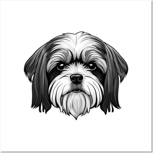 Lhasa Apso Dog Face Posters and Art